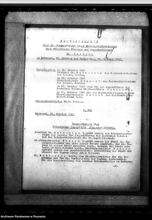 Obraz 5 z jednostki "Besprechungen einer Ministerialkommission über öffentliche Fürsorge und Jugendwohlfahrt in Kalisch"