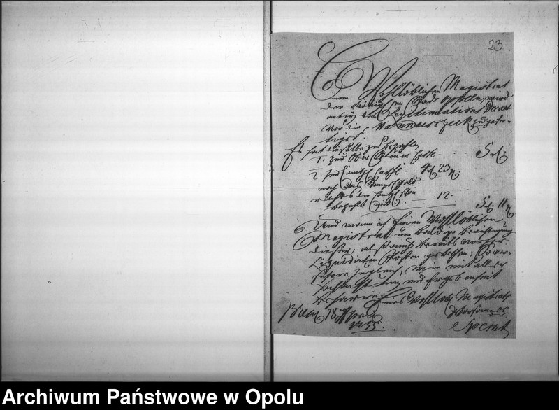 Obraz 20 z jednostki "Acta des Magistrats zu Oppeln betreffend die Legitimation unehelich erzeugter Kinder und Personen Vol. I"