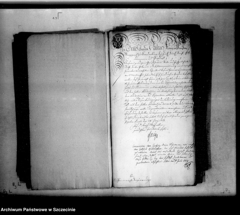 image.from.unit.number "Wegen des Copisten Gottfried Bindemanns Bestallung an des Regierungs-Cantzleidieners Caspars Gottfried Fuhrmanns Stelle, und nach dessen Tode versicherten völligen Gehalts."