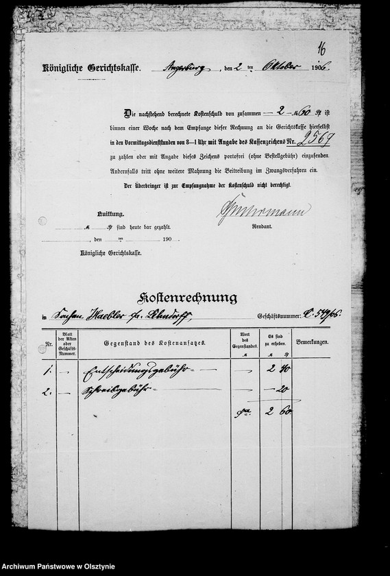 image.from.unit.number "/Korrespondenz des Justitzrats Dr. Loewenfeld- Berlin mit den Gläubigern des Gfen u. ihm selbst in sachen der Zwangsverwaltung von Steinort etc/"