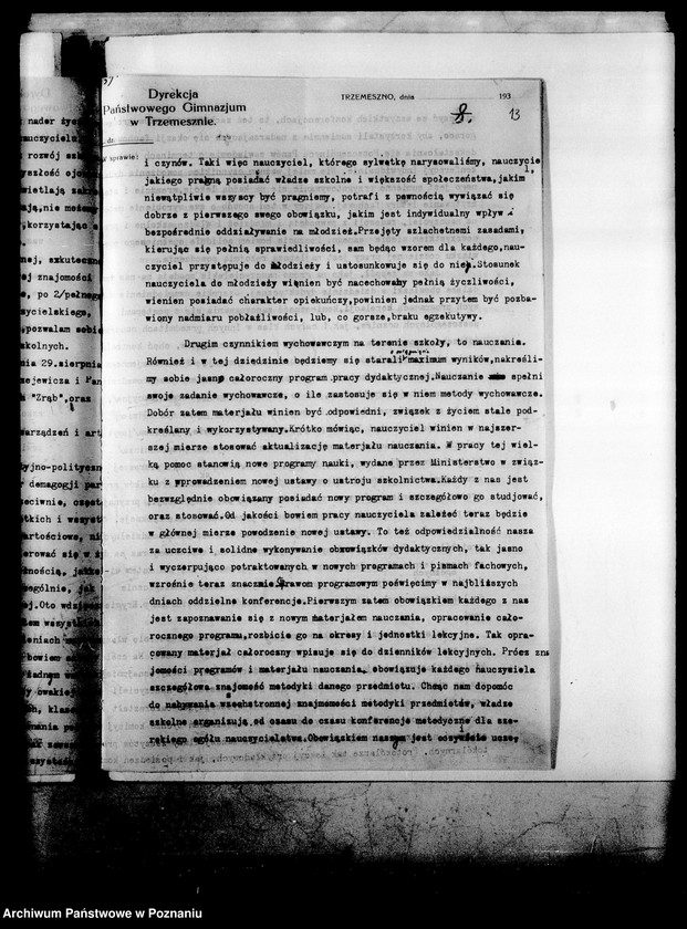 Obraz 16 z jednostki "Państwowe Gimnazjum Klasyczne- Trzemeszno"