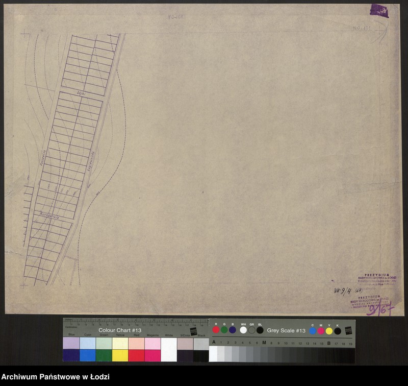 Obraz 1 z jednostki "Plan m. Łodzi 1:2000 z oznaczeniem podziału miasta na Obwody Komitetów Blokowych. Sekcja NO101"