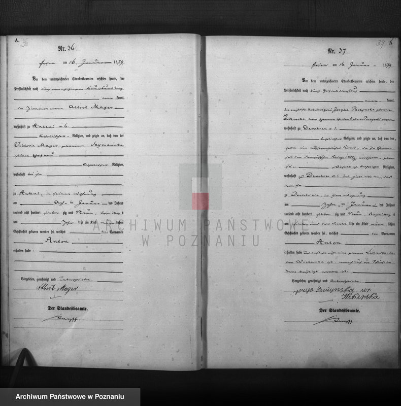 Obraz 20 z jednostki "Księga urodzeń t. I"