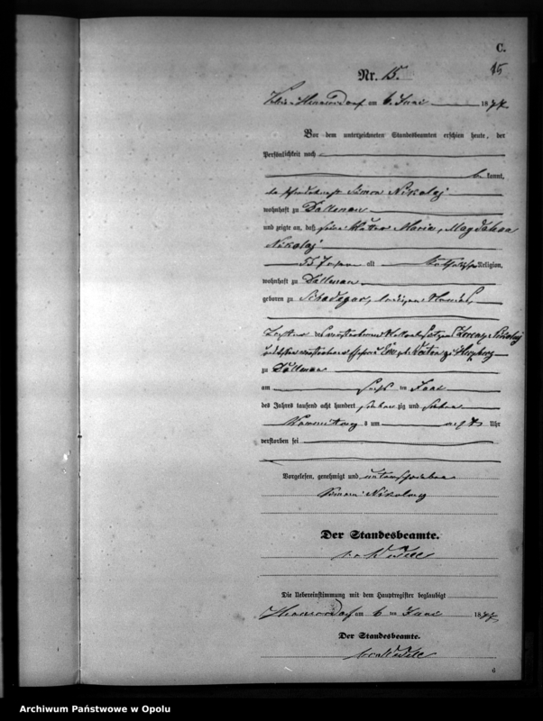 image.from.unit.number "Sterbe-Neben-Register Standesamtsbezirks Hennersdorf 1877"