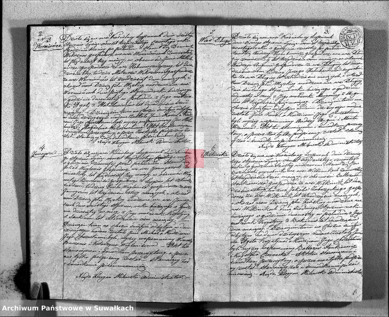 Obraz 4 z jednostki "Księga Duplikatu zawierająca w Sobie Akta Urodzonych, Zaślubionych y Umarłych z Roku 1834 Parafij Leypuńskiey"