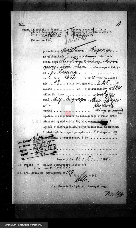 Obraz 5 z jednostki "Gorzelnia rolnicza w Boguszynie pow. jarociński własność Jouanne nr fabr. 173, nr woj. 3726"