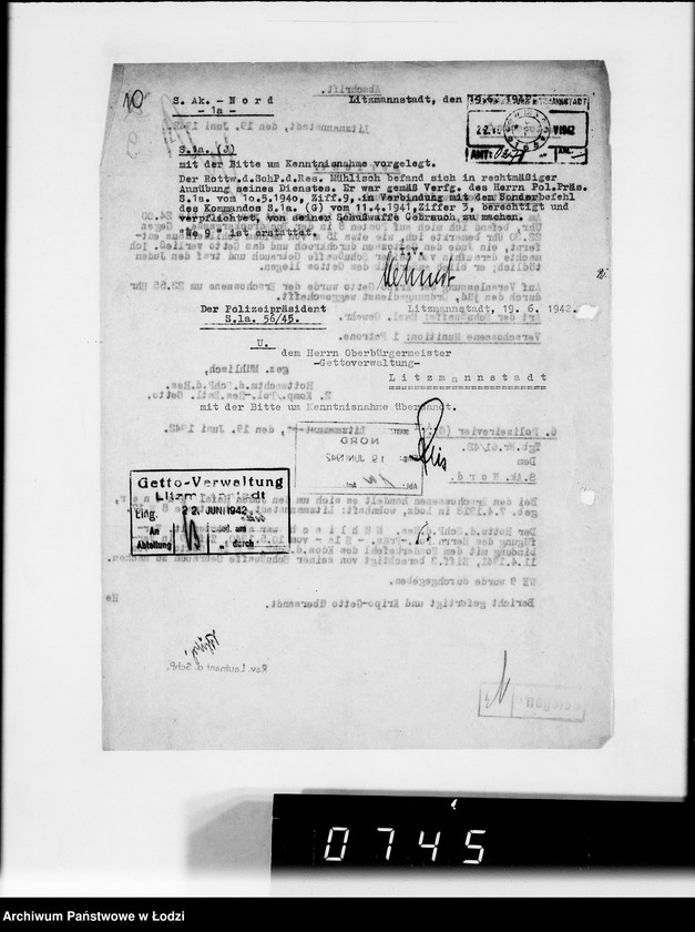 Obraz 16 z jednostki "Berichte der Polizei und Kripo [o zastrzeleniu Żydów uciekających z Getta i zatrzymaniu przemytników]"