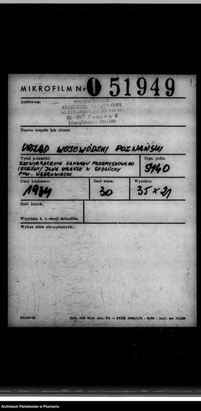 Obraz 2 z jednostki "Zatwierdzenie zakładu przemysłowego /rzeźni/ Jana Strauze w Gołańczy powiat wągrowiecki"