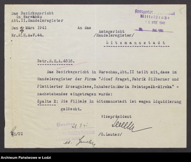 Obraz 7 z jednostki "Józef Fraget- Fabryka wyrobów srebrnych i platerowanych"