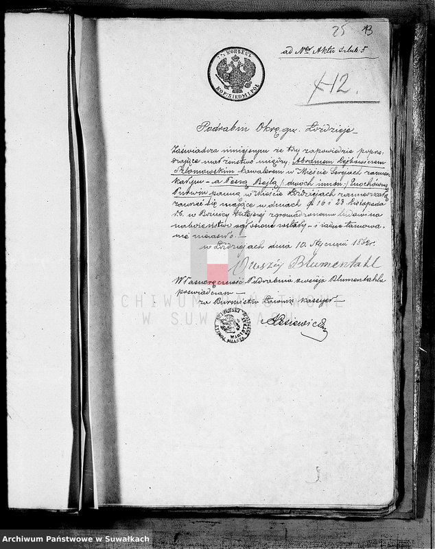 image.from.unit.number "Dowody zaślubionych Starozakonnych Okręgu Łoździeje za rok 1862"
