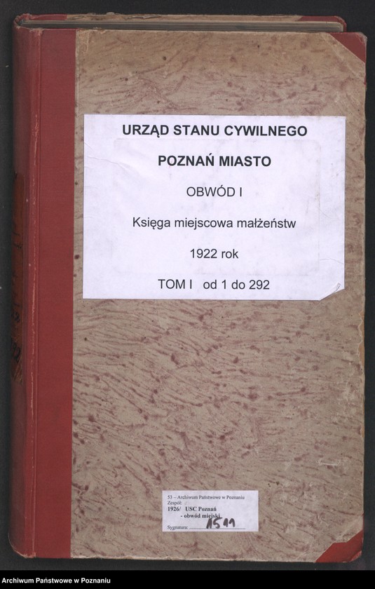 Obraz 2 z jednostki "Księga miejscowa małżeństw tom I [Rejestr główny małżeństw]"