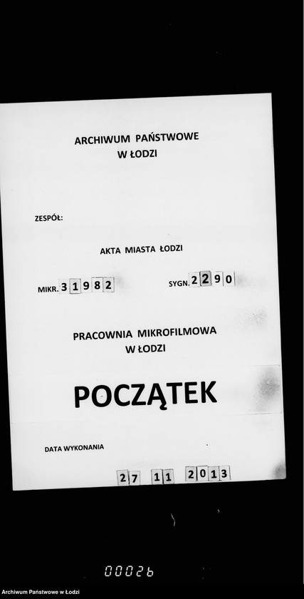 Obraz 1 z jednostki "Trebovatel´nych vedomostej soderžanija činovnikov i služiteli Lodzinskogo Gorodovago Magistrata"
