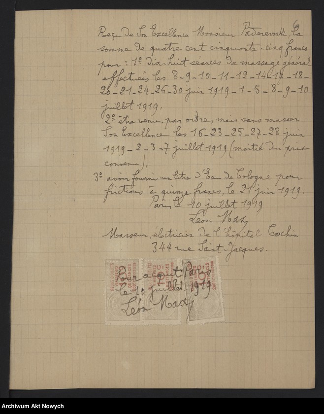 image.from.unit.number "Wydatki Prezydenta Ministrów w okresie pobytu w Paryżu. Rachunki, pokwitowania"