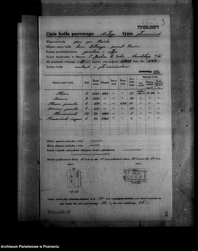 image.from.unit.number "Gorzelnia rolnicza K. Rzóski w Gołaszynie powiat rawicki nr woj. kotła 2411"