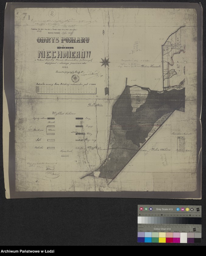 Obraz 1 z jednostki "Odrys pomiaru dóbr Niechmierów ... w powiecie sieradzkim położonych"