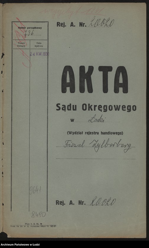 Obraz 2 z jednostki "Fiszel Zylberberg- tkalnia zarobkowa"