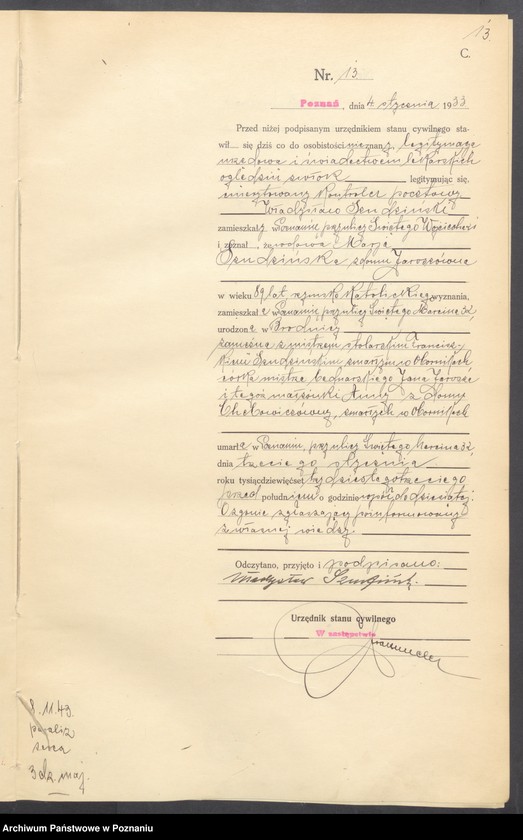 Obraz 15 z jednostki "Księga miejscowa zgonów tom I [Rejestr główny zgonów]"