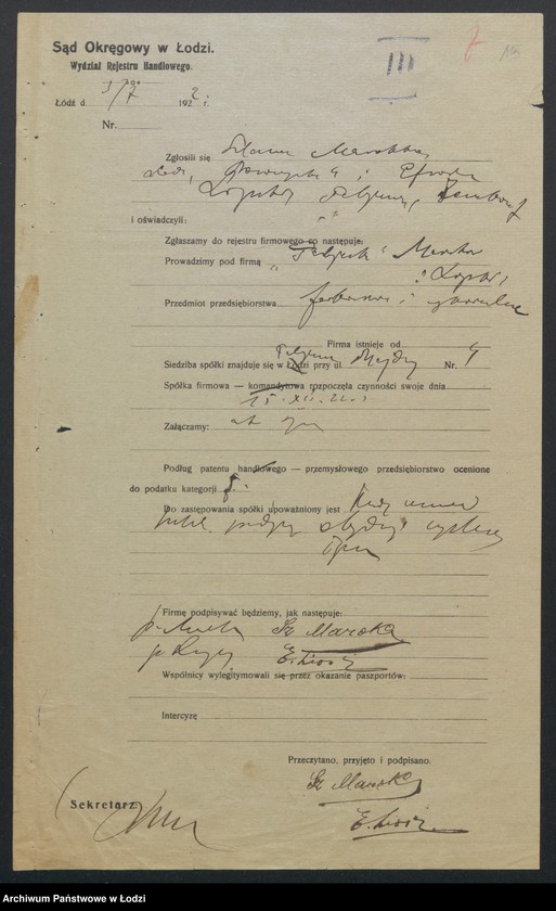 Obraz 17 z jednostki "Firma "Pabjanka" Maroko i Lipski - prowadzenie farbiarni i wykańczalni"