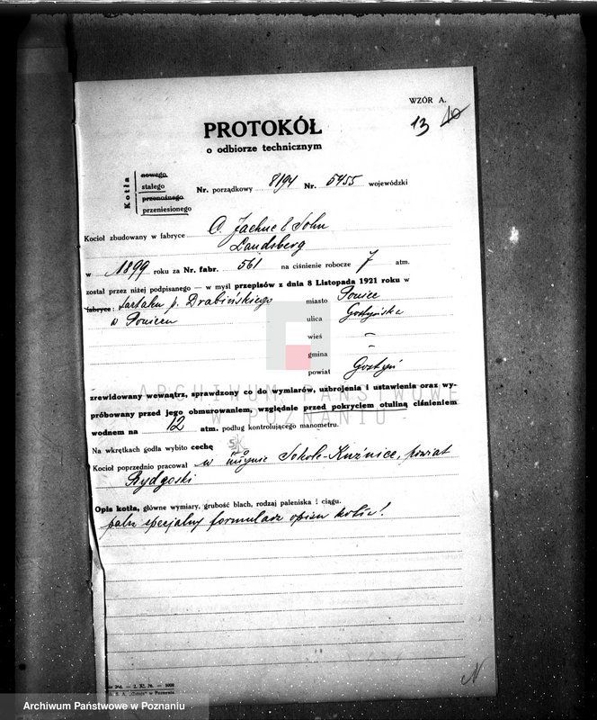 Obraz 16 z jednostki "Tartak Mielżyńskiego w Borowej Karczmie pow. leszczyński nr woj. kotła 5455"