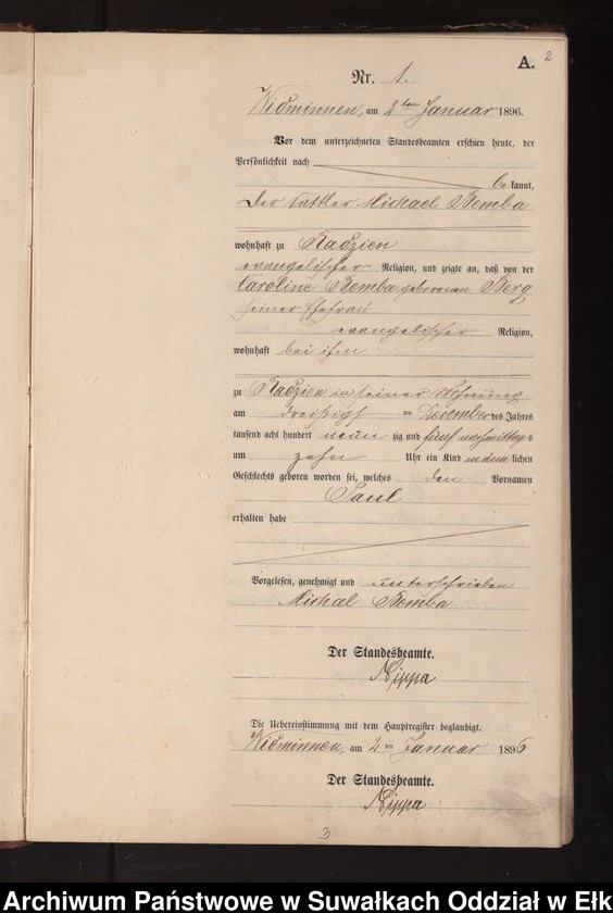 image.from.unit.number "Geburts-Neben-Register des Preussischen Standes-Amtes Widminnen Kreis Loetzen"