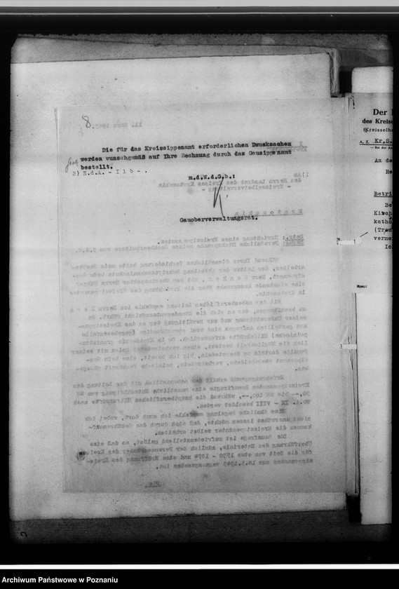 Obraz 12 z jednostki "[Korespondencja w sprawach organizacyjnych, sprawozdanie z działalności Kreissippenamt w Krotoszynie]"