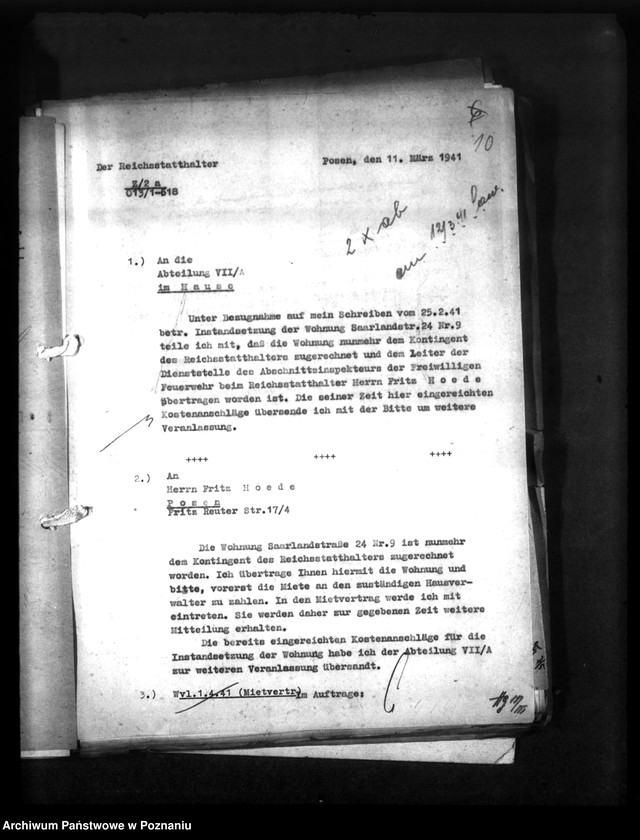 Obraz 15 z jednostki "Wohnungszuweisungen für Deutsche. Verdrängung der Polen."