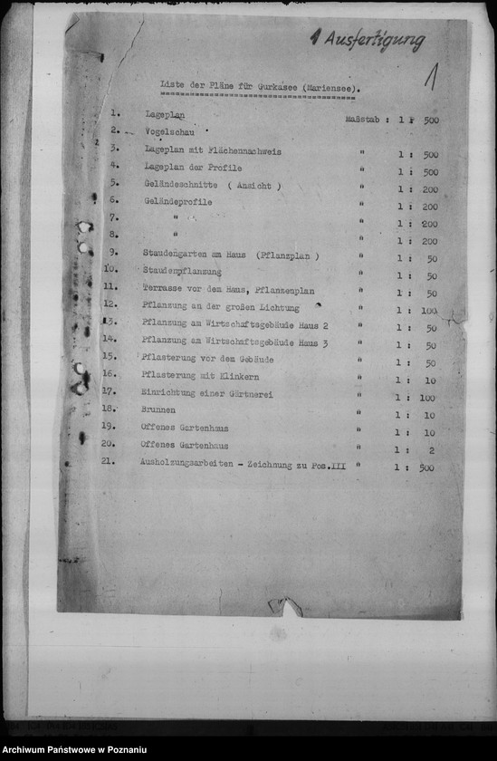 Obraz 5 z jednostki "Kostenanschlag zum Dienstwohngebäude des Reichsstatthalters des Warthegaues - nad jeziorem Góreckim"