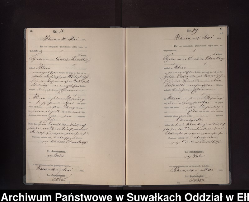 image.from.unit.number "Geburts-Neben-Register des Preussischen Standes-Amtes Rhein Kreis Loetzen"