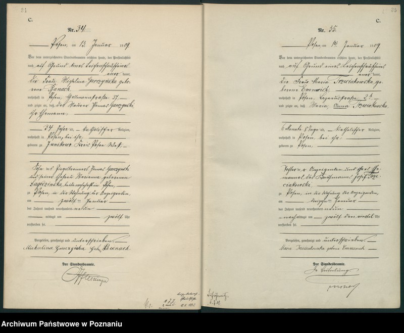 Obraz 20 z jednostki "Księga miejscowa zgonów tom I [Rejestr główny zgonów]"