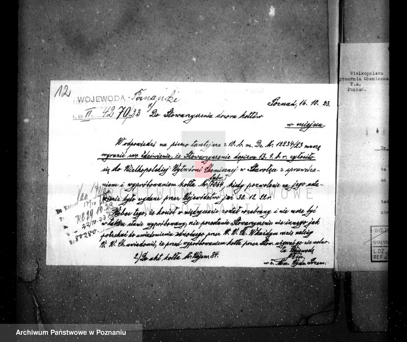 Obraz 14 z jednostki "Wielkopolska wytwórnia chemiczna ul. Starołęka nr woj. 84"