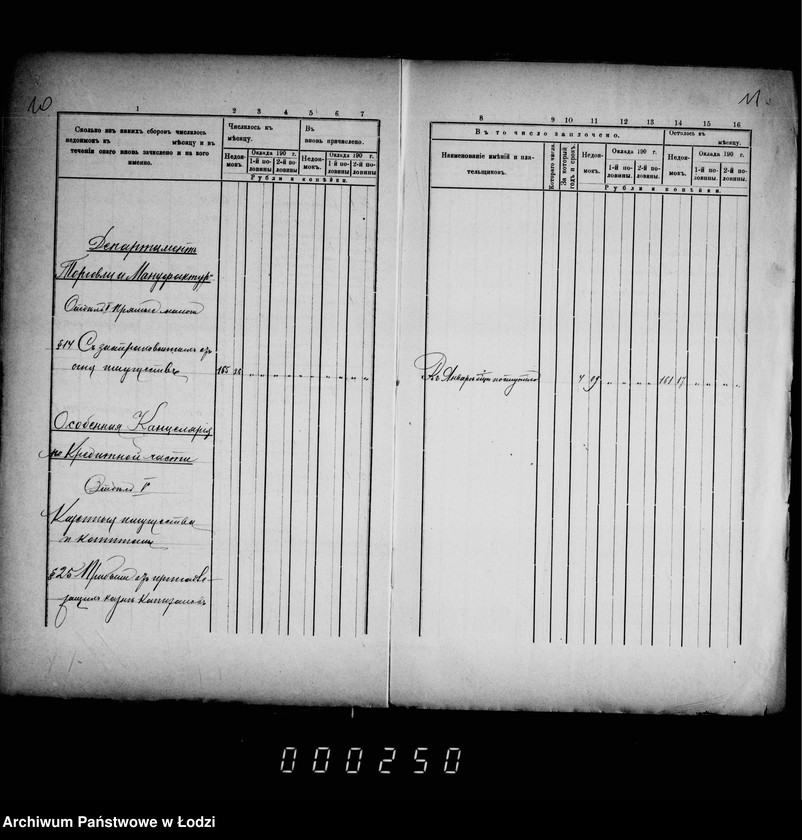 Obraz 11 z jednostki "O nedoimkach po knigam Lodzinskago Uezdnago Kaznačejstva za I polovinu 1901 goda"