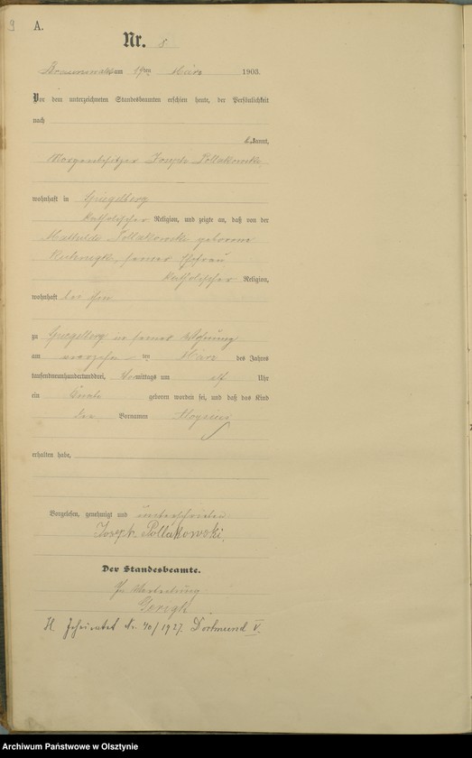 image.from.unit.number "Geburts-Haupt-Register Nr 1 - 71"