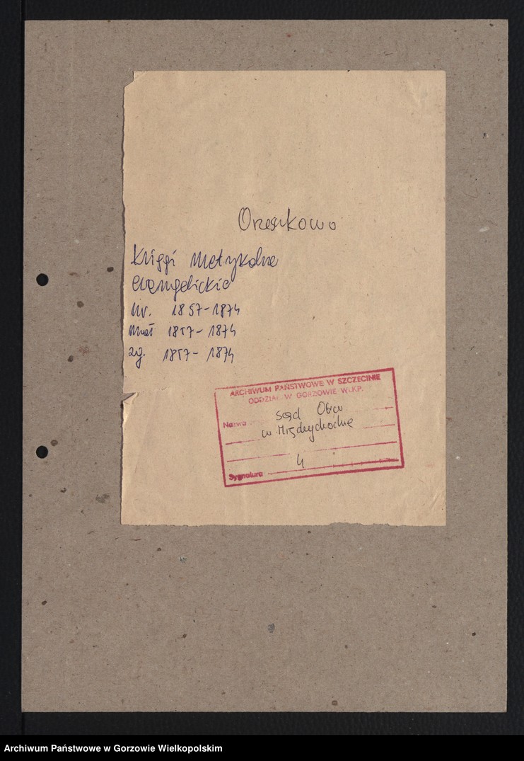 image.from.unit.number "Duplikate evangelische Kirchenbuch der Parochie Orzeszkowo"