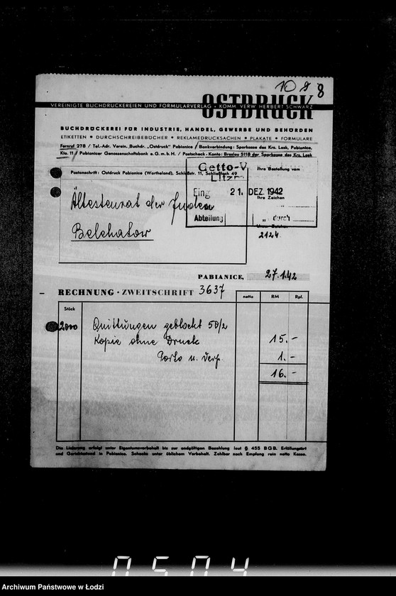 Obraz 14 z jednostki "Belege 803-909. Sonderkonto 12300."