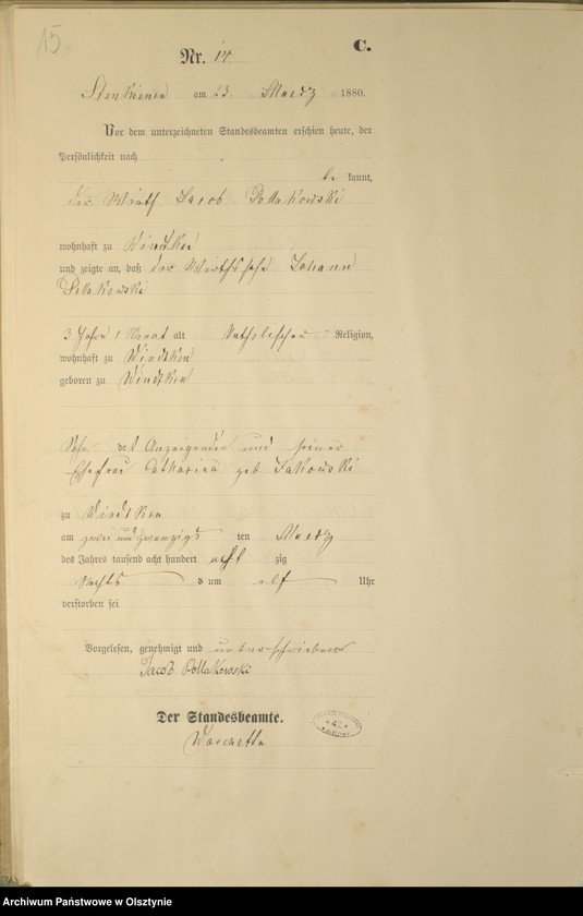 Obraz 17 z jednostki "Sterbe-Haupt-Register Nr 1 - 49"