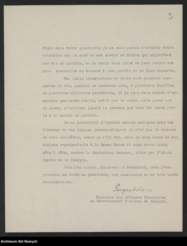 Obraz 5 z jednostki "Gueguetchkori Ministre des Affaires Etrangéres du Gouvernement National de Géorgie; L.1"