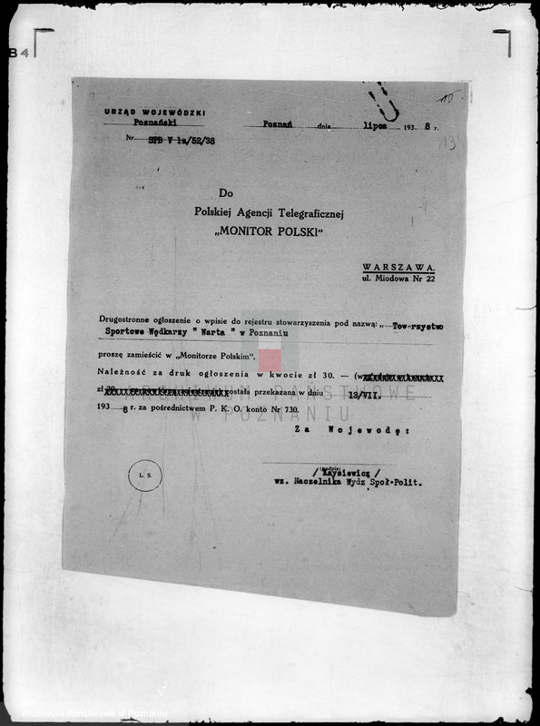 Obraz 17 z jednostki "/Towarzystwo Sportowe Wędkarzy,,Warta" w Poznaniu/"