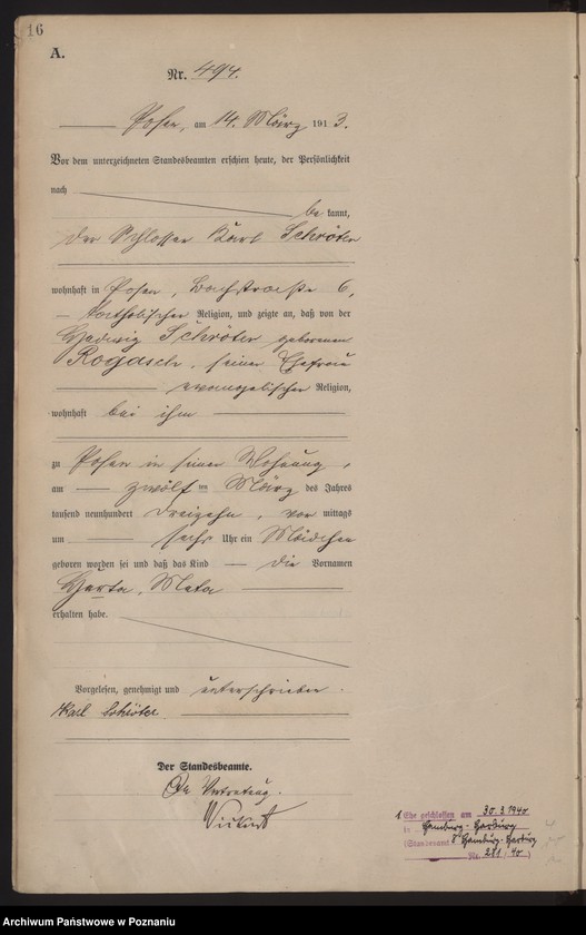 Obraz 18 z jednostki "Księga miejscowa urodzeń tom II [Rejestr główny urodzeń]"