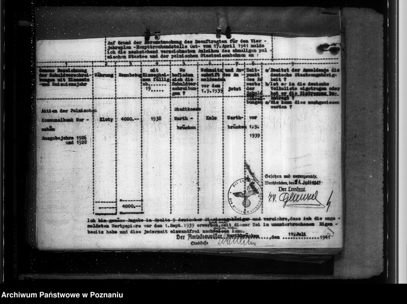 Obraz 16 z jednostki "Schuldenverzeichnis der Gemeingen und Gemeindeverbände des Regierungsbezirks Hohensalza (Inowrocław)"