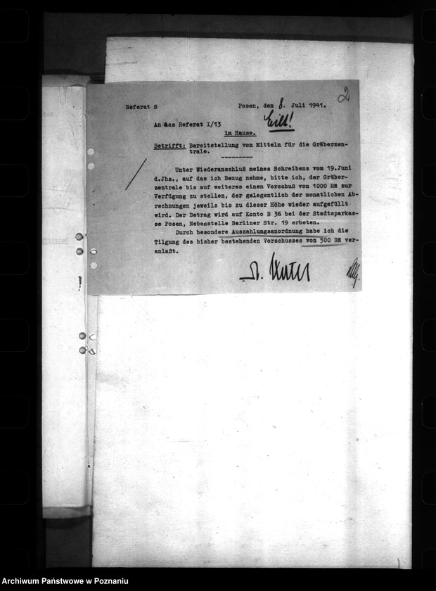 Obraz 6 z jednostki "Gräberzentrale- Mittelbewirtschaftung"