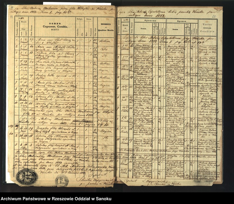 image.from.unit.number "Księga urodzeń, małżeństw, zgonów z miejscowości Końskie, Witryłów, Krzywe, Krzemienna, Temeszów"