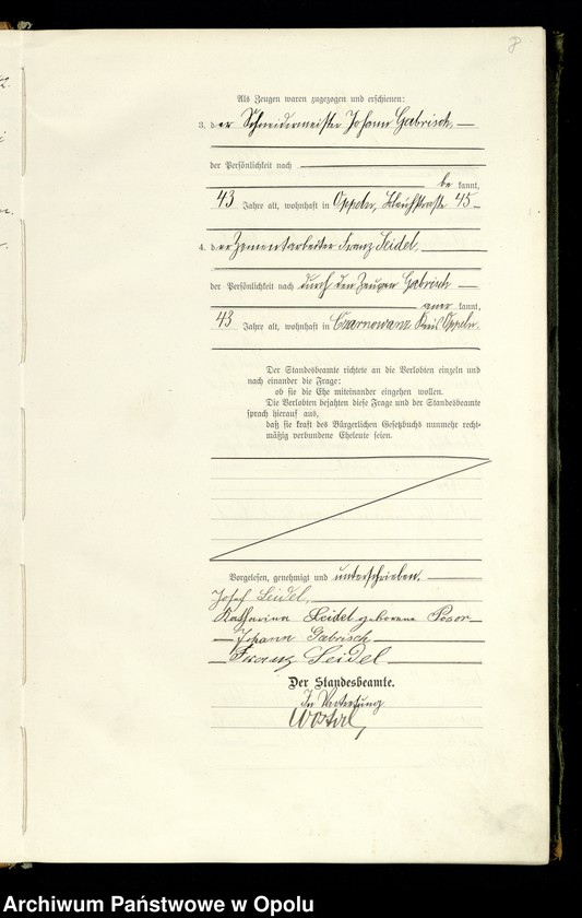 Obraz 11 z jednostki "Rejestr Malżeństw pierwopis 1909 [Opole] 1-173"