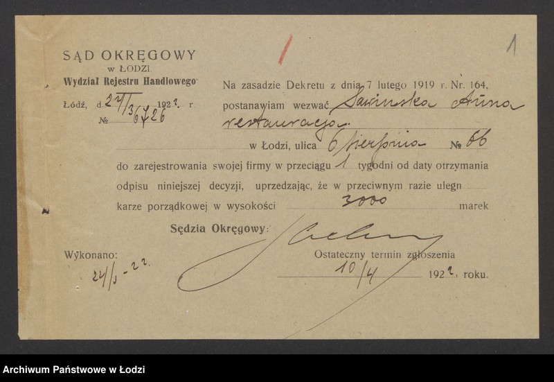 Obraz 3 z jednostki "Sawińska Anna - prowadzenie restauracji"