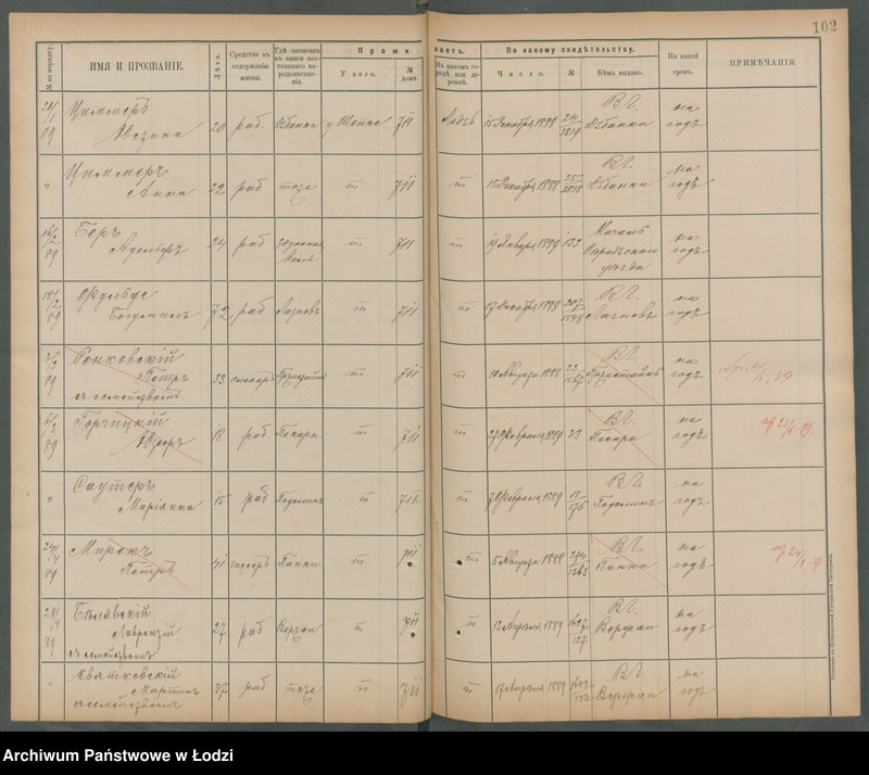 Obraz 16 z jednostki "[Księga ludności niestałej m. Łodzi nr domu 706-740]"