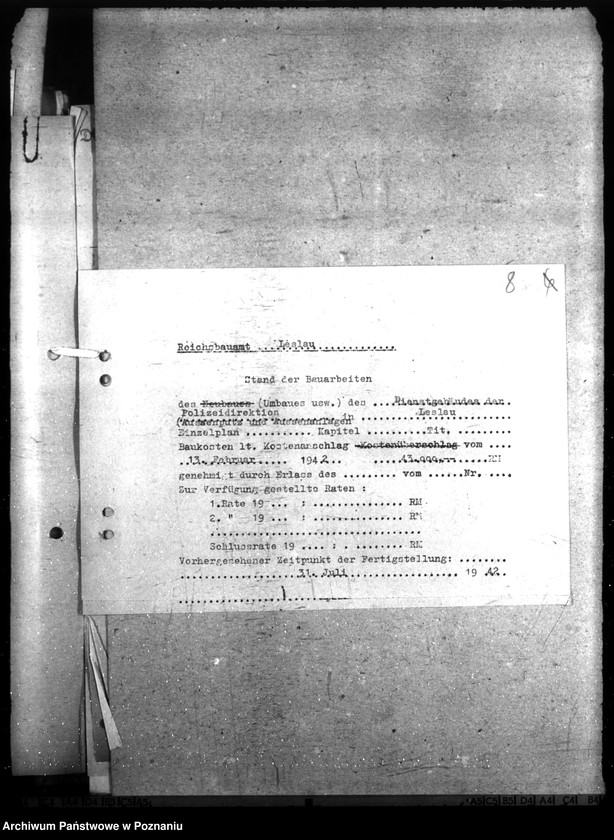 Obraz 12 z jednostki "Unterbringung der Staatlichen Polizeiverwaltung in Leslau (Włocławek)"