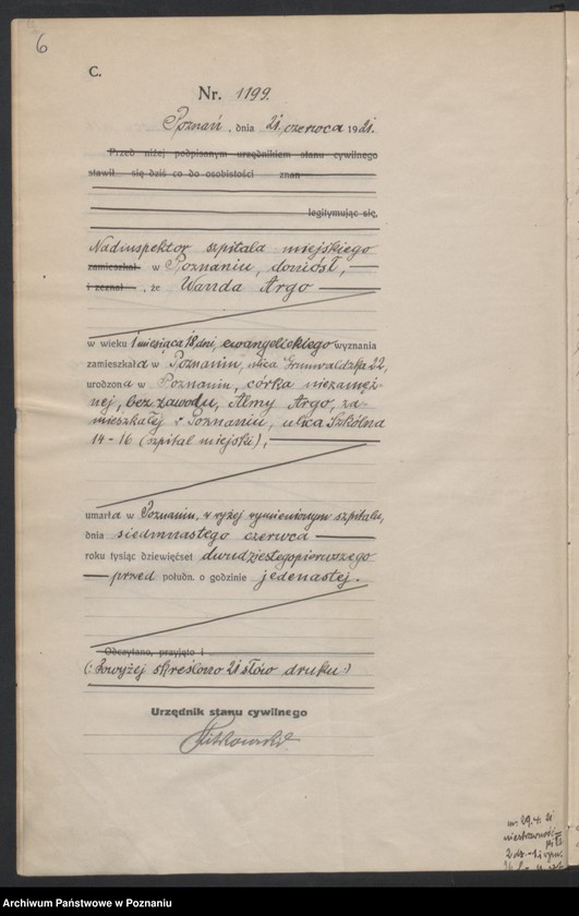 Obraz 8 z jednostki "Księga miejscowa zgonów tom III [Rejestr główny zgonów]"