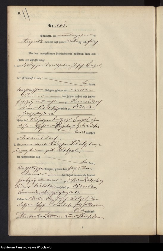 image.from.unit.number "Heiraths-Haupt-Register Breslau II 1895 Band 5"