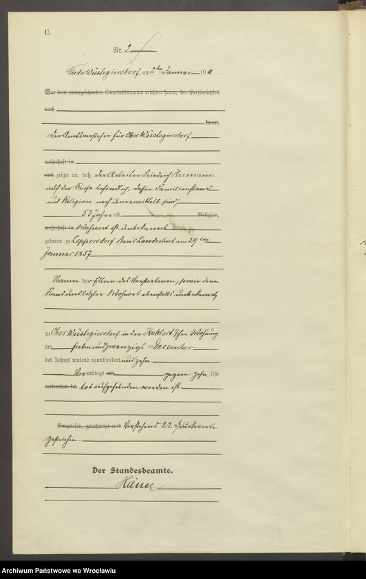 image.from.unit.number "Sterbe-Haupt-Register Nieder Wüstegiersdorf (Głuszyca) 1911"