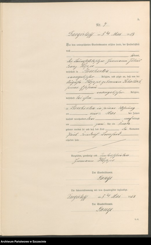 Obraz 10 z jednostki "Geburts-Register (Neben-Register)"