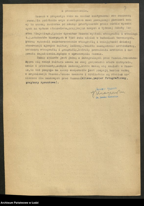 Obraz 8 z jednostki "[Sprawozdania z działalności] Muzeum Historii Sztuki [i Muzeum Etnograficznego w Łodzi]"